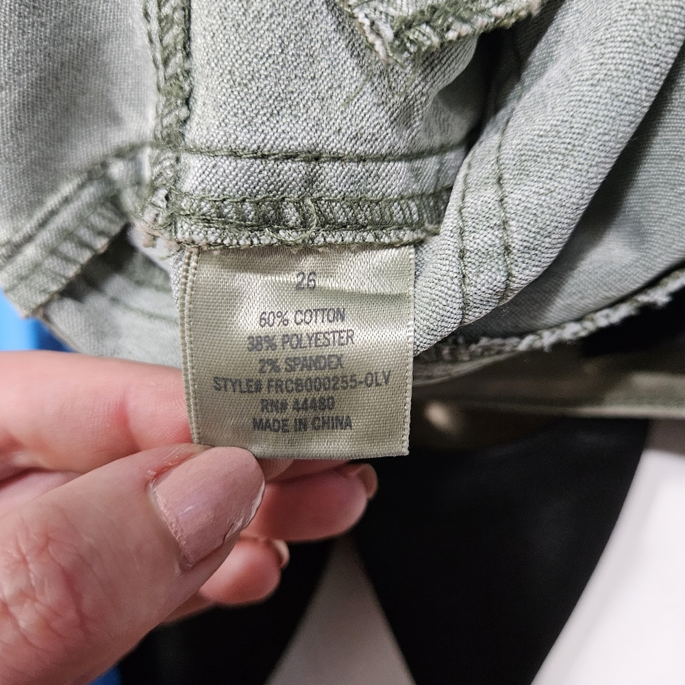 Harper Army Green Pants with Zipper Pockets - Picture 7 of 8